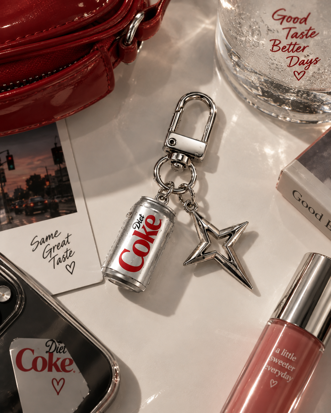 Diet Coke Star Keychain