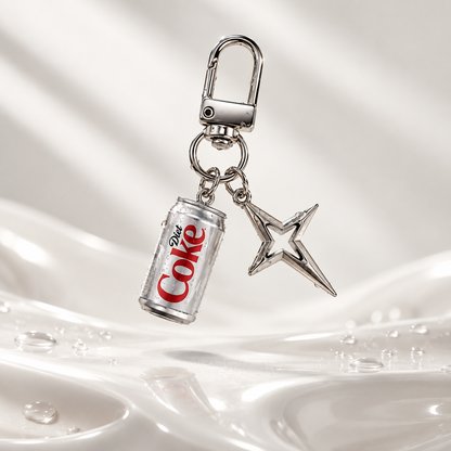 Diet Coke Star Keychain