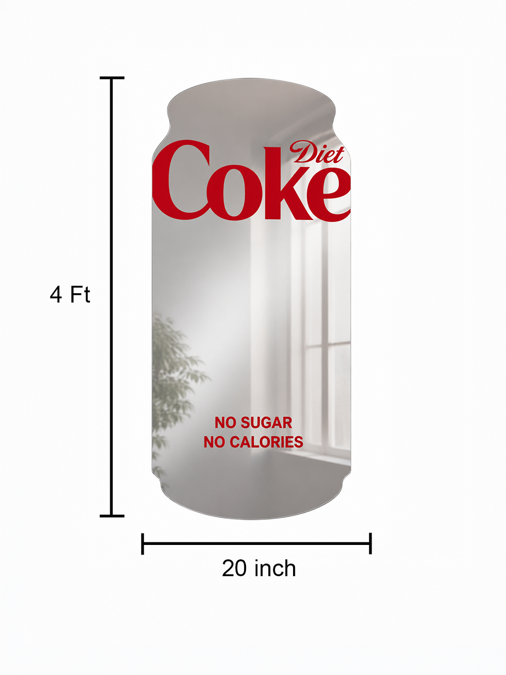 Diet Coke Wall Mirror| 4 Feet x 2 Feet |